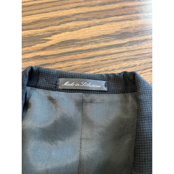 Oscar De La Renta wool cashmere Gray plaid two button dress coat size 40S - Picture 3 of 5